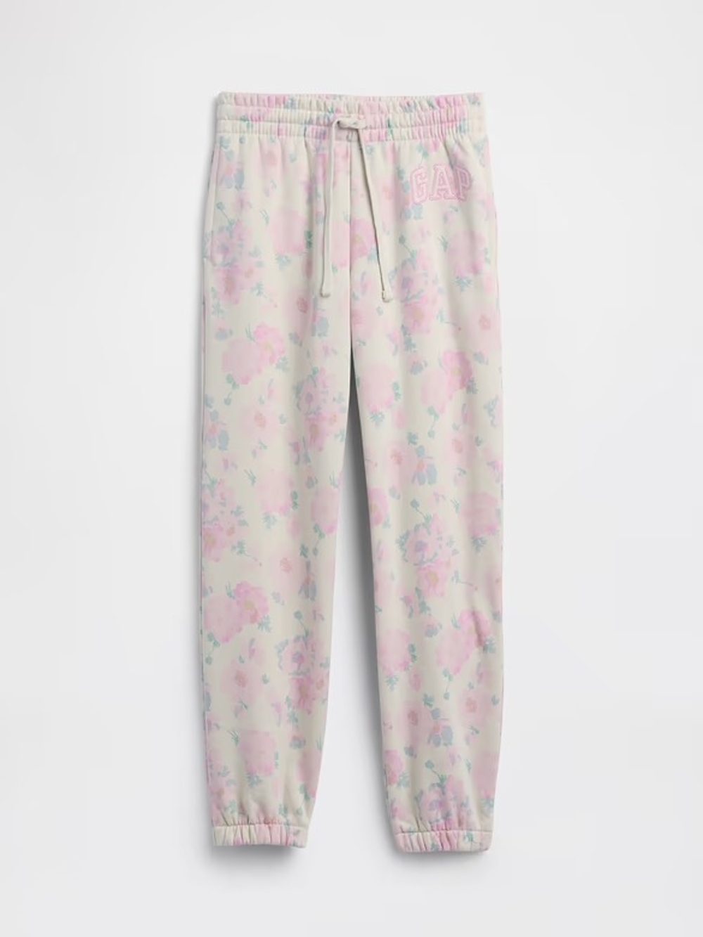 GAP PINK Floral Pastel Drawstring Joggers SZ. M  NWT - Picture 2 of 13